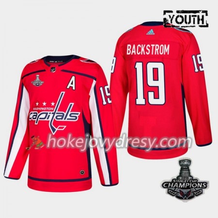 Dětské Hokejový Dres Washington Capitals Nicklas Backstrom 19 2018 Stanley Cup Champions Adidas Červená Authentic